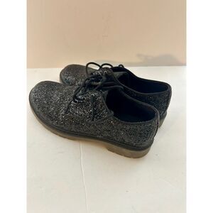 Zara Kids Black Glitter Lace-up Oxford, size EU 36